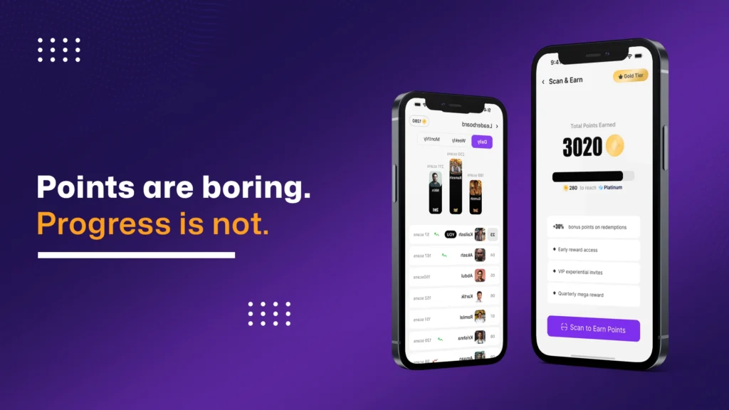 Loyalty program showing tier progress instead of static reward points