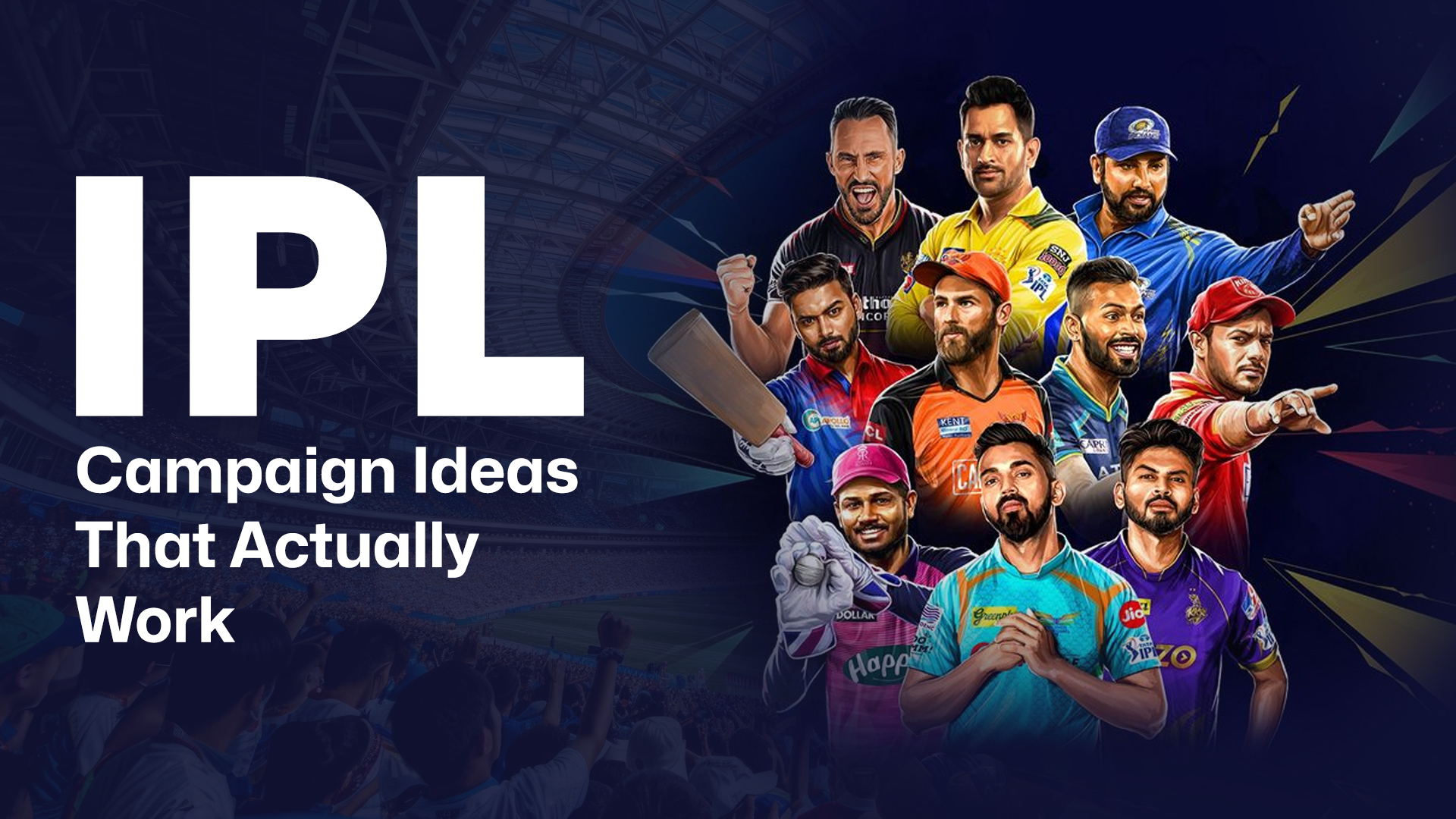 IPL campaign ideas banner with cricket players and marketing concept for brand engagement