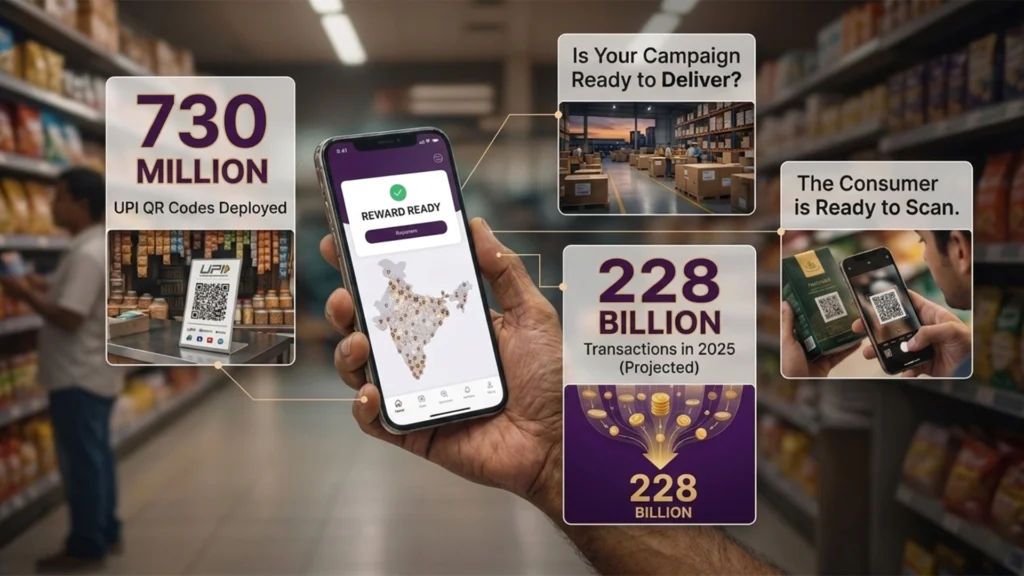 730 million UPI QR codes deployed in India — consumer ready to scan for retail promotions