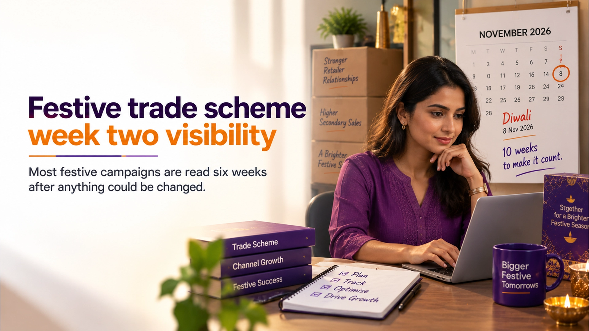 Festive Trade Scheme India — Week Two Visibility. Most Festive Campaigns Are Read Six Weeks After Anything Could Be Changed Festive trade scheme India — week two visibility with Diwali 8 November 2026, ten weeks to make it count